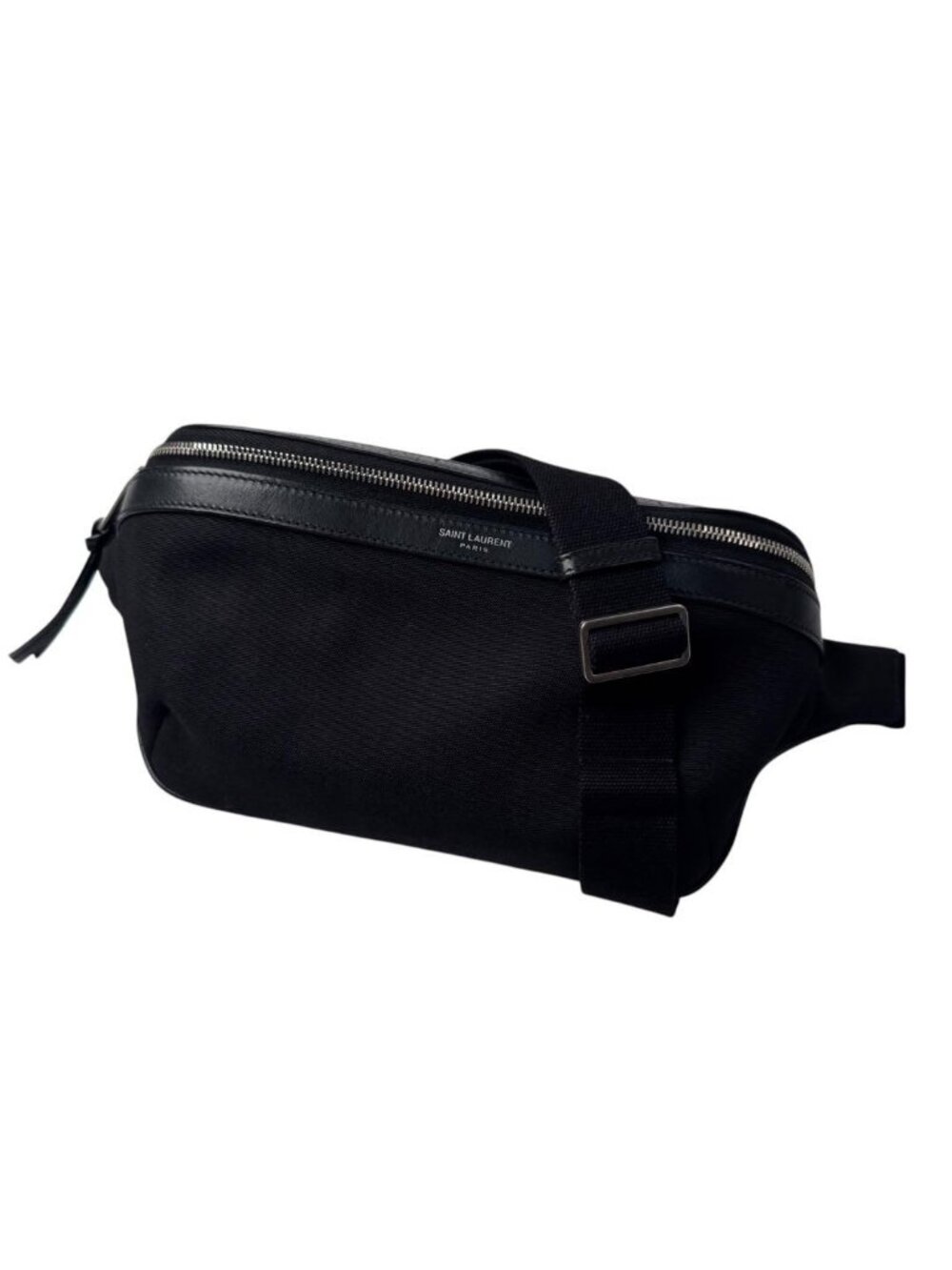 Saint Laurent Waist Pouch Canvas Belt Bag Black